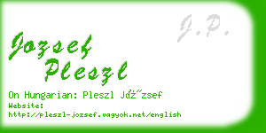 jozsef pleszl business card